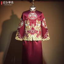 Mens Fair clothes Chinese wedding groom toast 2021 new winter mens costume dress Mens Xiuhe