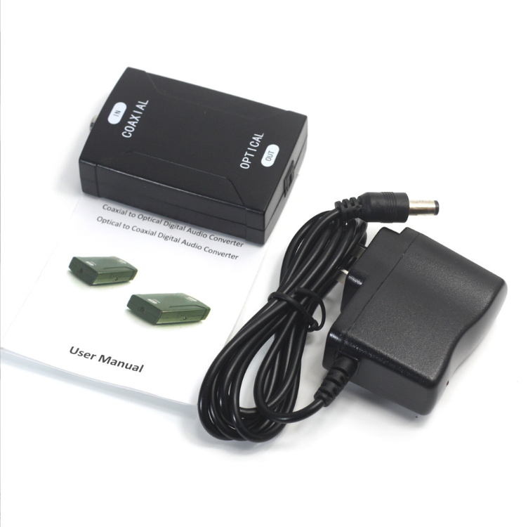 High fidelity coaxial audio signal input to optical fiber output DTS hifi fever digital audio converter
