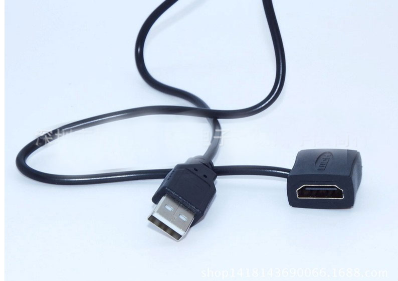 HDMI male to female adapter International standard interface 0 5 meters with USB auxiliary to strengthen the power supply with cable 50cm