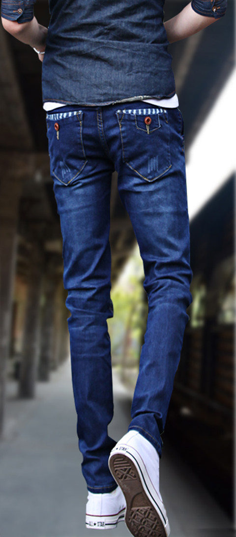 Jeans pour adolescent pieds Slim pour Quatre saisons - Ref 1461284 Image 21