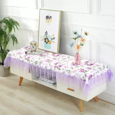 Pastoral lace TV cabinet tablecloth tablecloth rectangular living room household TV cabinet cover dust cover cover cloth cover towel