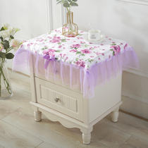 (Two pieces)Nightstand cover Lace fabric cover cloth Nightstand cover towel Small tablecloth Small household appliances dust cover