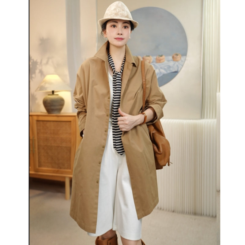 【Minimalist Trench Coat】100% Cotton Minimalist Trench Coat Jacket 26057 【Minimalist Trench Coat】100% Cotton Minimalist Trench Coat Jacket 26057