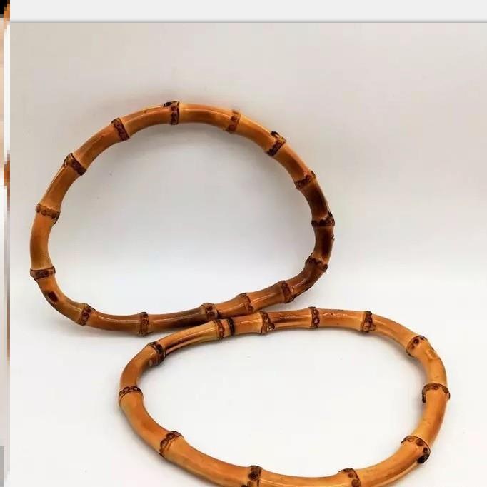 Large Bamboo Root D-Shaped Bamboo Handle DIY Handmade Bag Bamboo Rattan Round Handle Bag Handle