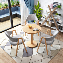 Simple reception negotiation table and chair combination meeting guest office leisure coffee shop clothing shop balcony round table