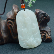 And Tian Yuseed material by dragon Guanyin pendant mens jade pendant pendant mens Guanyin Bodhisattva Yupei pendant jewels