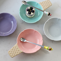 ES) Korean ins same ice cream cone creative ceramic bowl household cereal bowl soup bowl