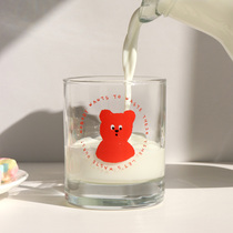 ES) Net red ins Wind glass water Cup cute bear student Milk Cup Breakfast Cup girl