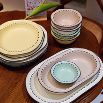 Endless Stars Ritual Sensation Cutlery Ceramic Dinner Plate Rice Bowls of Oval Ins Nets Red Caricatures Brief Milk Oil Color