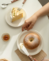 Must enter the Korean ins Wind Net red small white plate pure white plate cake snack plate food photo plate