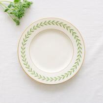 ES) ins hipster leaf gilt plate ceramic Western plate breakfast plate dessert plate minimalist steak plate