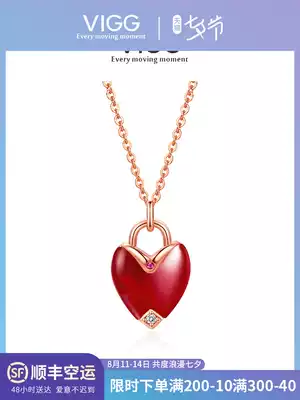 vigg18k rose gold necklace female clavicle chain lifetime lock love pendant jewelry necklace female summer style