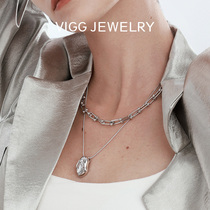 (Star Congenial) VIGG lucky buckle naughty necklace female light extravagant and superior design sensual lock bone chain accessories