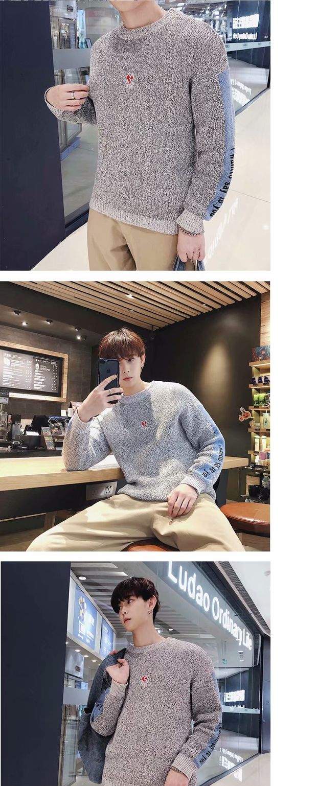 Thương hiệu Tide Nhật Bản Áo len nam và nữ Cặp đôi Little Red Heart Love Heart Sweater Pure Wool Sweater Jacket dài tay đồ đôi đẹp cho nam nữ