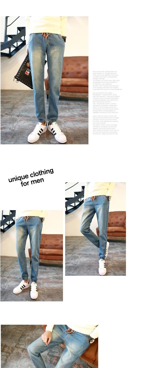Mùa đông dài cỡ nhỏ S quần jean nam chân Harlan quần chùm chân bình thường quần quần nam cổ jeans quần lửng nam