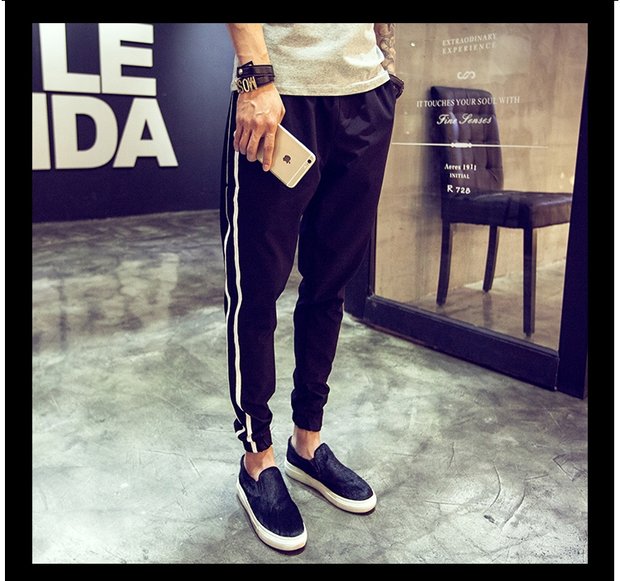 Hàn Quốc lưới đỏ ulzzang giản dị quần chín điểm qzl Quan Zhilong với mùa hè nam sinh lỏng lẻo cỡ lớn quần đùi