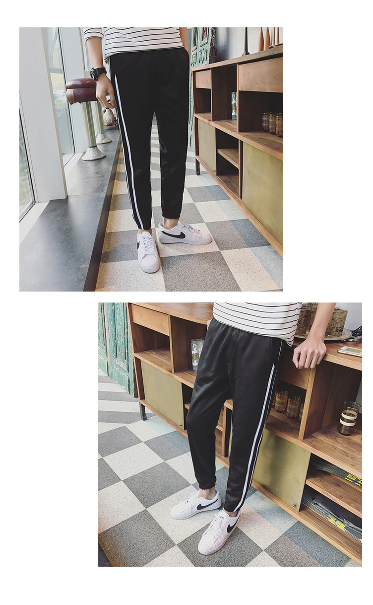 2018 mùa hè quần âu nam stretch tight chân thoáng khí Hàn Quốc phiên bản của tự trồng thanh niên vành đai đàn hồi chân nhỏ chín quần