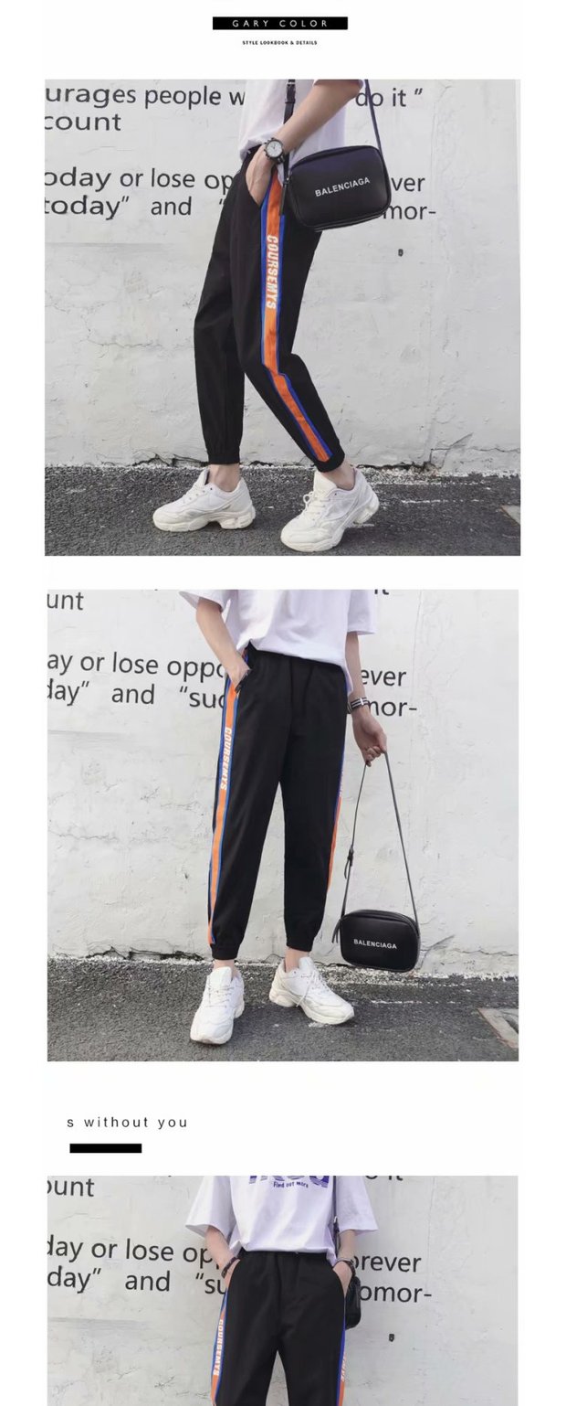 Ins siêu lửa quần lỏng ulzzang overalls quần nam thủy triều bf gió bếppipe quần Harajuku làm việc chín quần quần âu