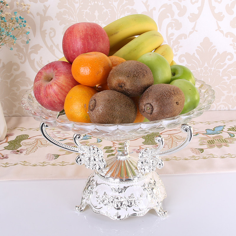 European-style fruit plate glass large home living room luxury fruit platter decoration high-end bar ktv fruit plate rack