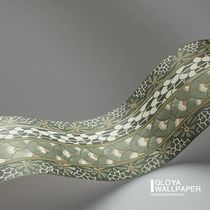 Spot UK imported wallpaper feather leopard Ardmore borderline-10 meters long * height 10cm