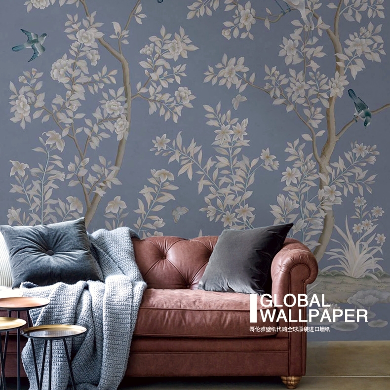 Columbia Wallpaper Qiutang Jing Le New Chinese TV Background Wall - Room Large Customized Mural Wall Painting