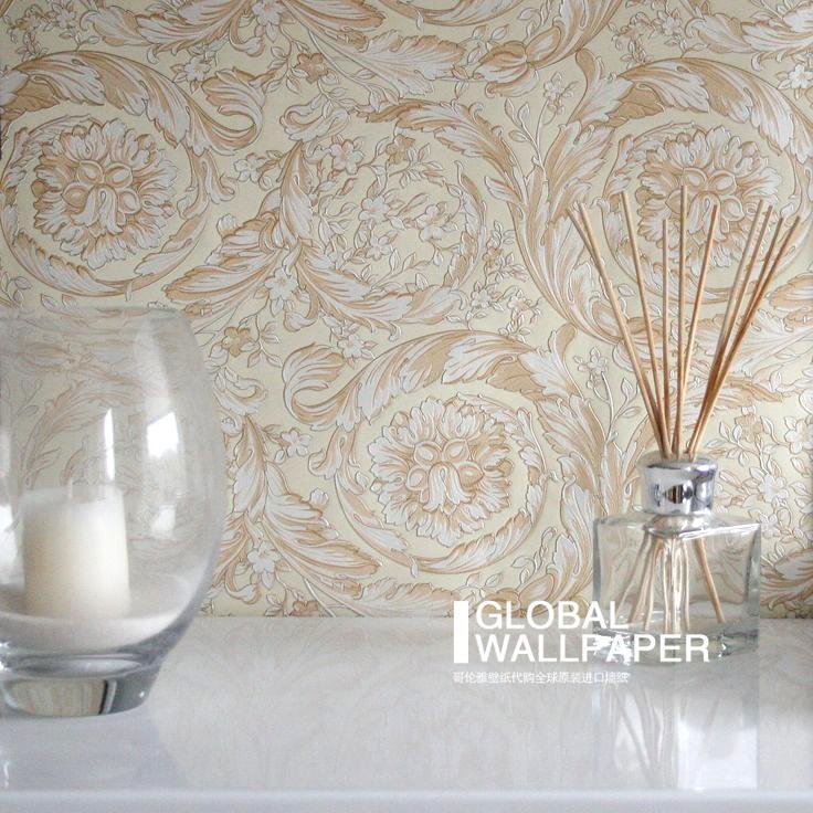 Original imported wallpaper Neoclassical postmodern luxury living room bedroom background wall Texture villa