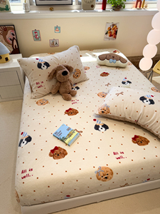 Fall and Winter Heattech Milk Fiber 1.5 M1.8 M Fitted Sheet Plaid Comfortable Coral Velvet Bedspread Three-Piece Soft Be