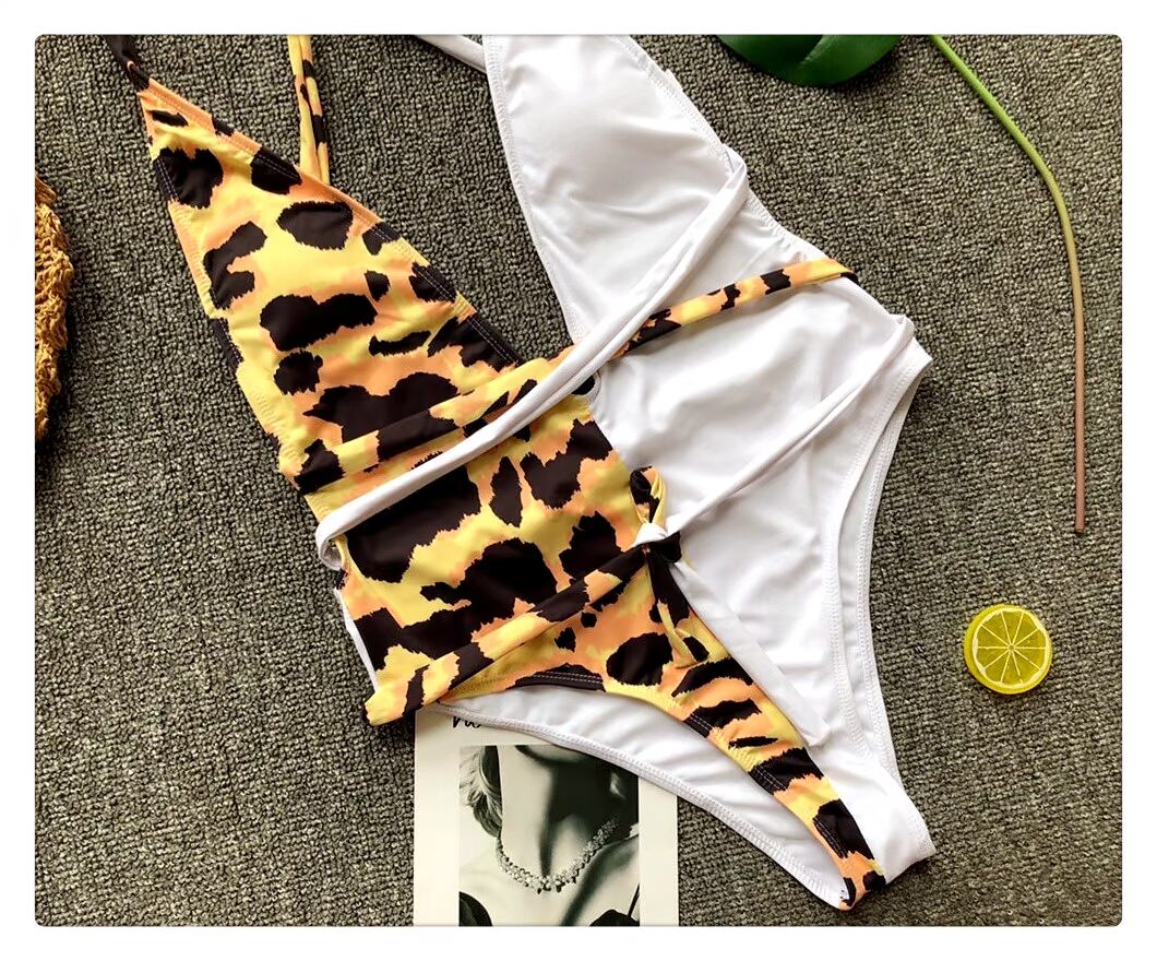 2018 speed bán bikini kiểu áo tắm một mảnh áo tắm nóng bỏng gợi cảm da báo nữ một mảnh bikini châu Âu và Mỹ đồ bơi liền thân cho bé trai