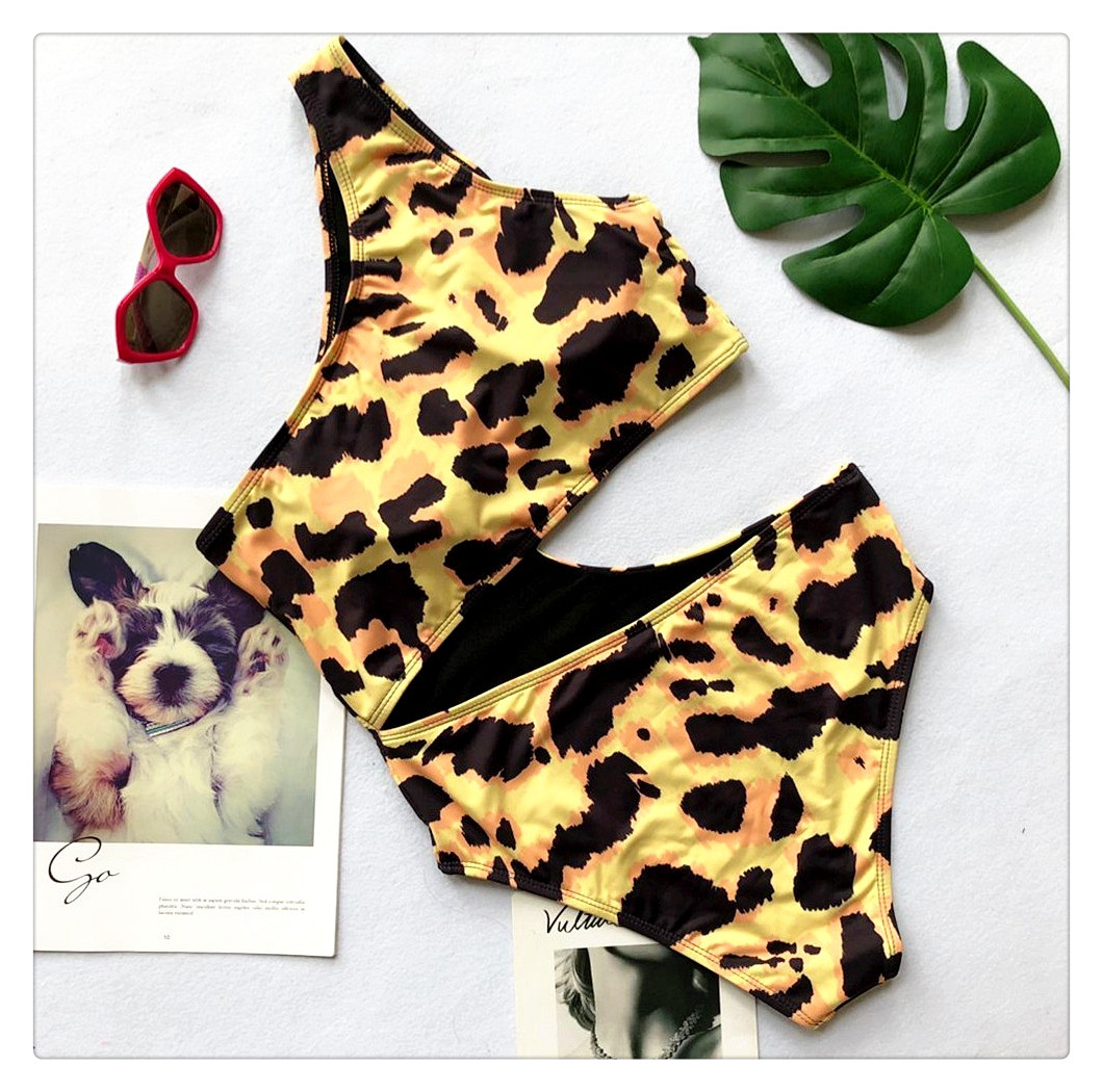 2018 speed bán bikini kiểu áo tắm một mảnh áo tắm nóng bỏng gợi cảm da báo nữ một mảnh bikini châu Âu và Mỹ đồ bơi liền thân cho bé trai