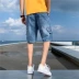 Quần short nam denim mùa hè mỏng phần xu hướng phù hợp với quần năm điểm cho nam 2020 quần yếm mới - Quần jean