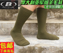 Merino wool socks mens outdoor sports skiing socks winter solid color thickened warm mid-cylinder mountain fast-drying socks