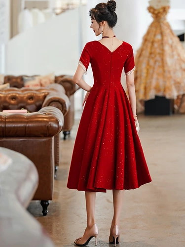 Вечернее платье для невесты, бордовое свадебное платье, юбка, подходит для подростков, коллекция 2023