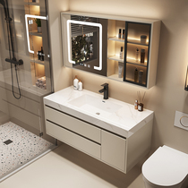 Slate seamless splicing ceramic integrated basin new bathroom cabinet combination bathroom sink sink washbasin