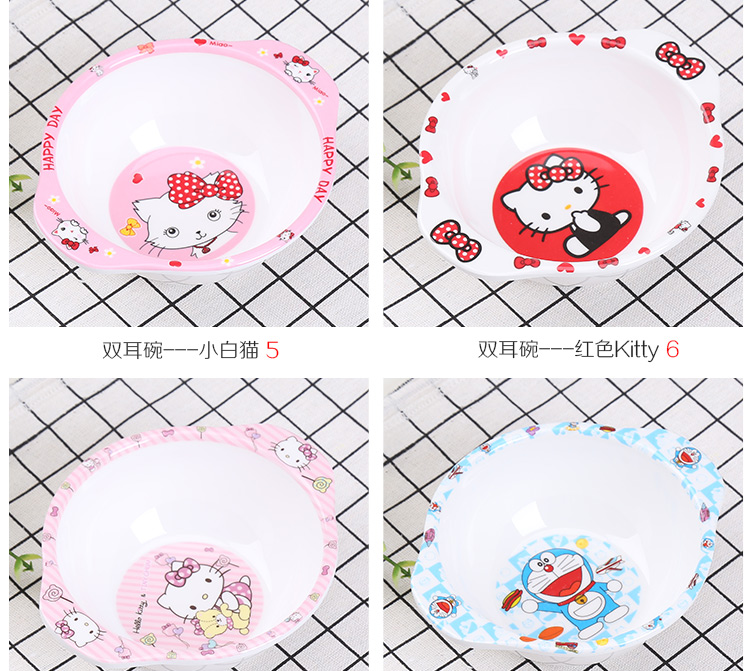 Melamine món ăn dễ thương KT mèo trẻ em bộ đồ ăn bằng nhựa đĩa tròn món ăn nhẹ Nhật Bản đĩa nhỏ - Đồ ăn tối đĩa tròn