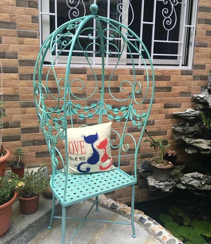 Garden Chair Patio Outdoor Park Chair Balcony Chair Iron Art Leisure Chair Patio Leaning Back Chair Wedding Photography Shop Windows