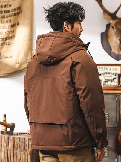 New national standard 90 white duck down graphene down jacket men's winter trendy brand functional men's pie jacket overalls jacket for men