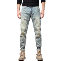 American occasionnels Heavy Industries lavés jeans Le cylindre droit des hommes se détachez les grands pantalons pour les hommes pour les vieux Chaobots Long pants hommes