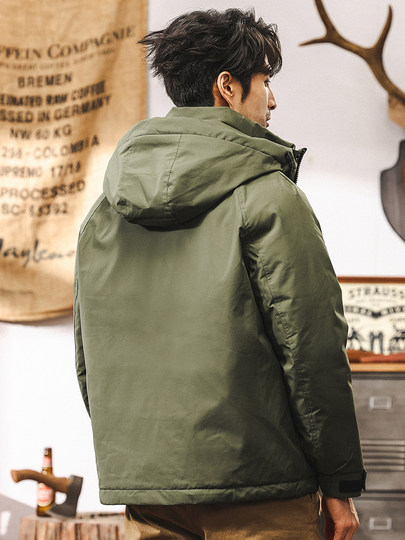 American retro graphene workwear down jacket men's winter 2025 new outdoor cold-resistant warm hooded jacket