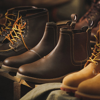 American Classic Retro British Chelsea Boots Men's Shoes Two-Layer Cowhide Motorcycle Workwear Martin Boots Slip-On Boots