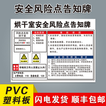 Drying Room Safety Risk Point Informed Sign Hazard Source Distribution Room Workshop Air Pressure Injection-injection forklift Punch Milling Drilling Machine Mechanical Injury Warehouse Wagon Post Warning Signs Limited Space Mark