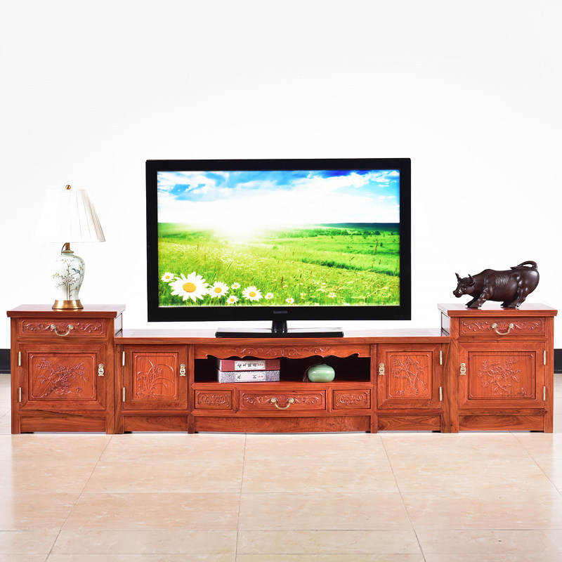 Mahogany furniture new Chinese TV cabinet solid wood TV cabinet living room new bedroom TV cabinet base cabinet low cabinet