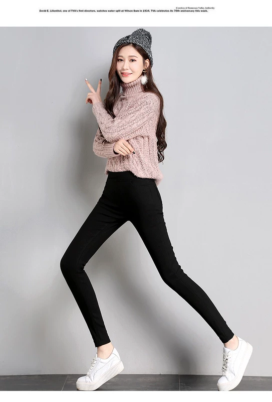 Quần legging nữ mặc mỏng phần 2020 mùa xuân và mùa thu phiên bản mới của Hàn Quốc về độ co giãn là quần legging nữ chân đen mỏng - Quần tây thường