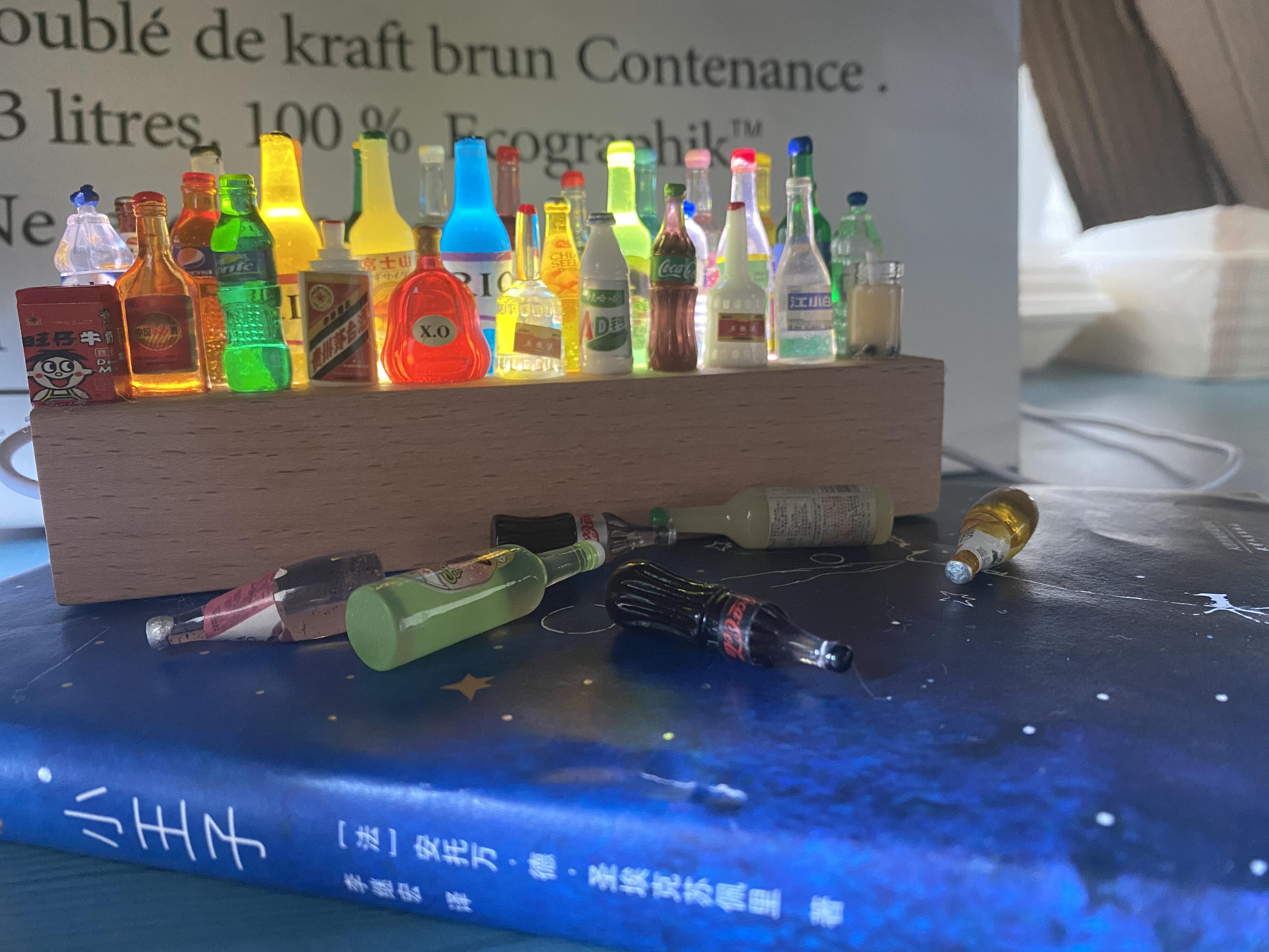 diy small wine bottle small night light on-board headboard car warm white pendulum with decorative light for boys' gift customization