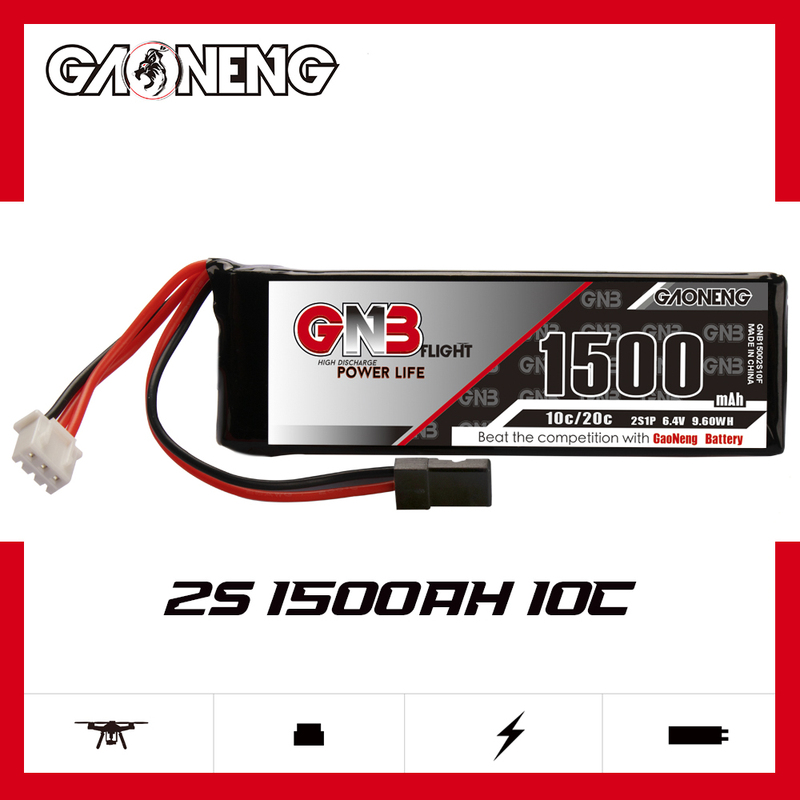 Gnb High-Energy 1500Mah 2S 6.4V 10C Jr Lithium Iron Phosphate Receiver Sanwa M12-Rs Mt46