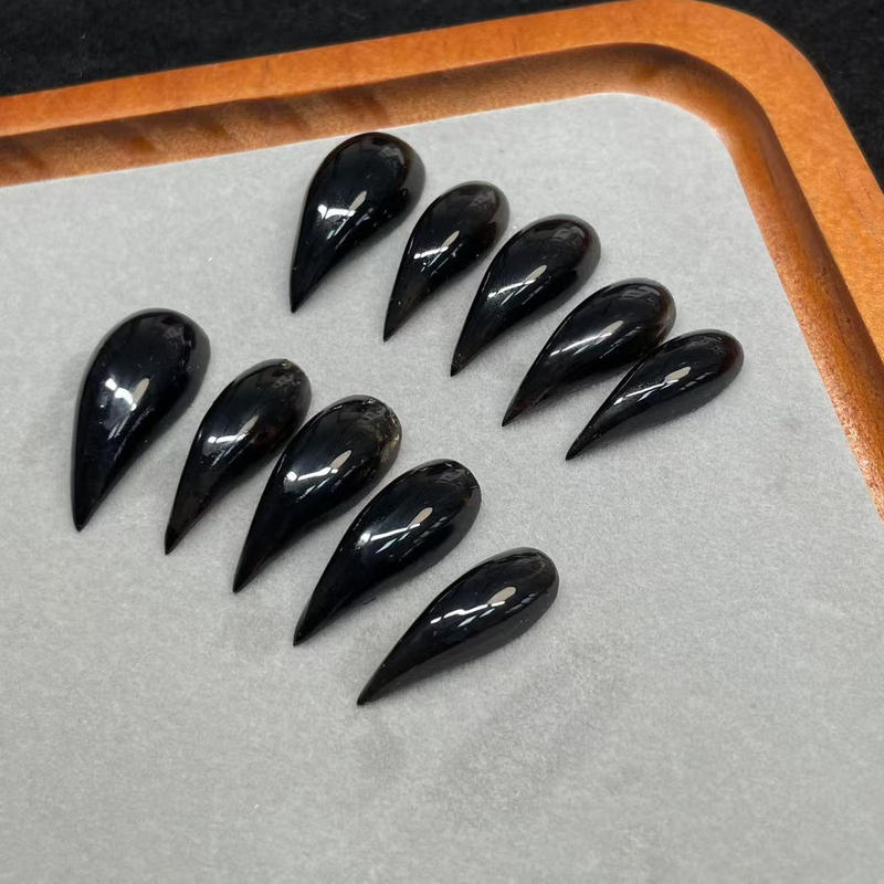 Handmade Finished Dragon Claw Wearable Nails, Short Style, Animal Nails, European and American Style Nails, Cat Claw Classic Pure Black