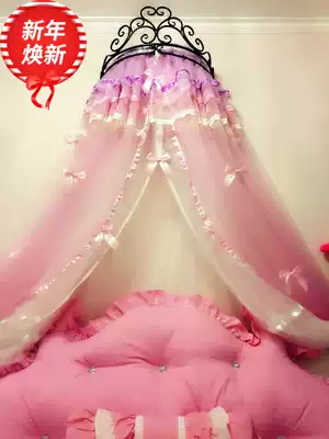 European style new white gold princess bed head decoration frame Wrought iron bed curtain frame crown curtain frame mosquito net hook