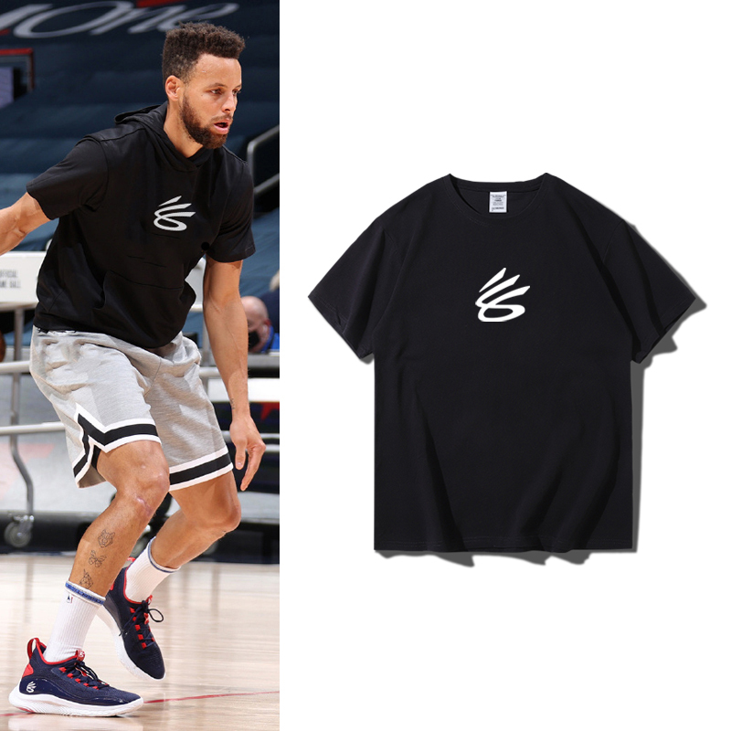 American Basketball Sports T-Shirt, Curry's Same Style Jersey, Loose Short-Sleeved Men's Summer Pure Cotton Training Shirt, Trendy T-Shirt