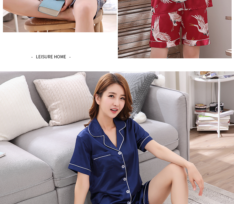 Áo thun lụa nữ Nam Cực Net Red Thin 2021 Mùa hè ngắn tay Quần short Hai mảnh Set Ice Silk Dịch vụ tại nhà Mk thời trang trung niên u50