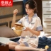 Áo thun lụa nữ Nam Cực Net Red Thin 2021 Mùa hè ngắn tay Quần short Hai mảnh Set Ice Silk Dịch vụ tại nhà Mk Bộ Pajama