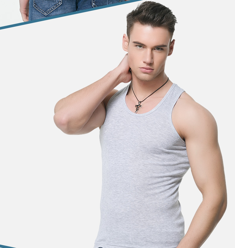 Áo vest nam Nam Cực cotton nam mùa hè Slim Hurdle thanh niên thể thao thể thao chạm đáy áo len trắng áo ngực học sinh